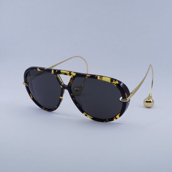 Bottega Veneta BV1273S 005 Sunglasses Havana Gold Geometric Frame, Grey Lenses main image 11